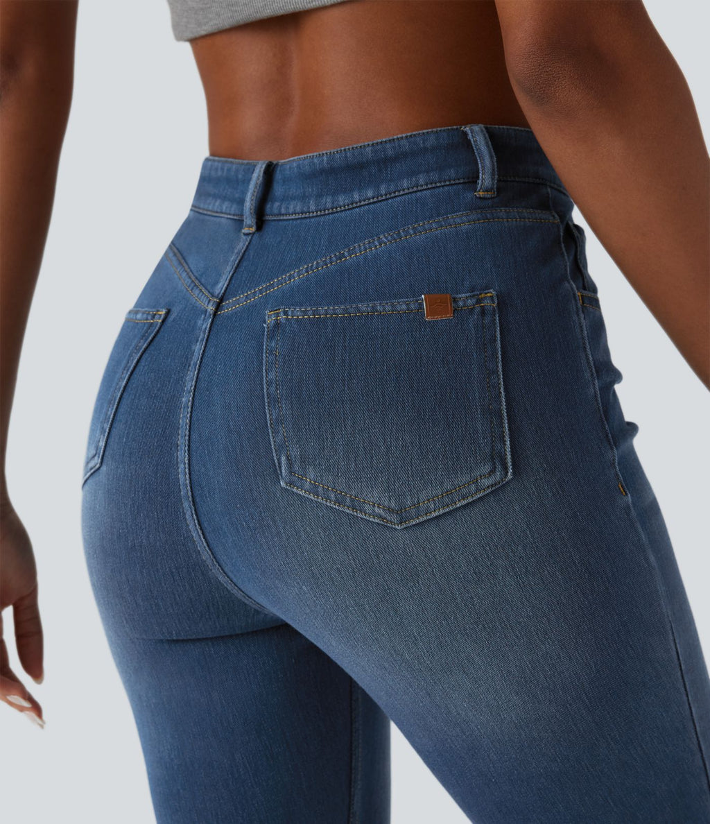 Jean ajusté décontracté Halara Flex™ taille haute avec poches