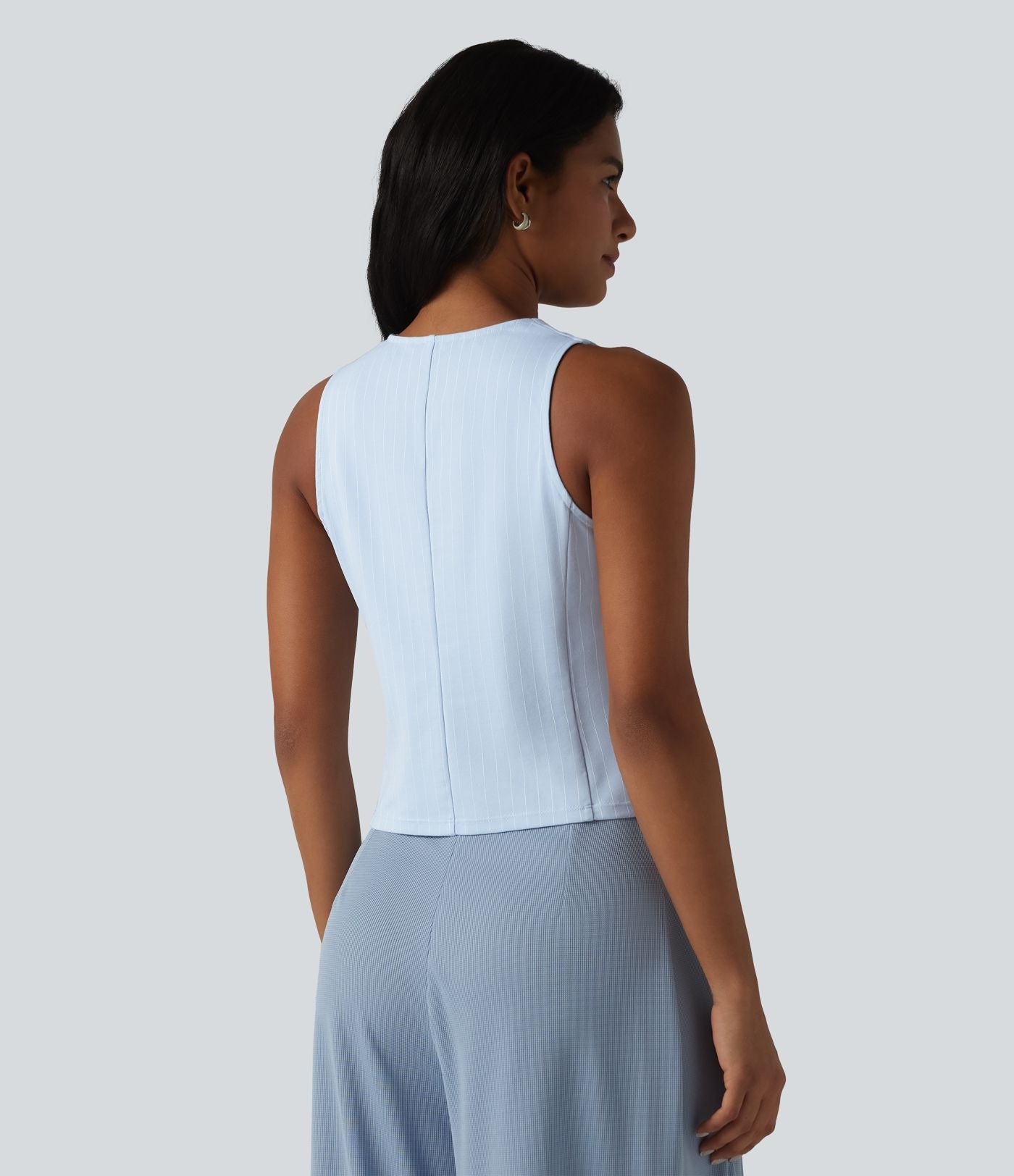 Gilet tailleur rayé à col en V et effet frais InstantCool
