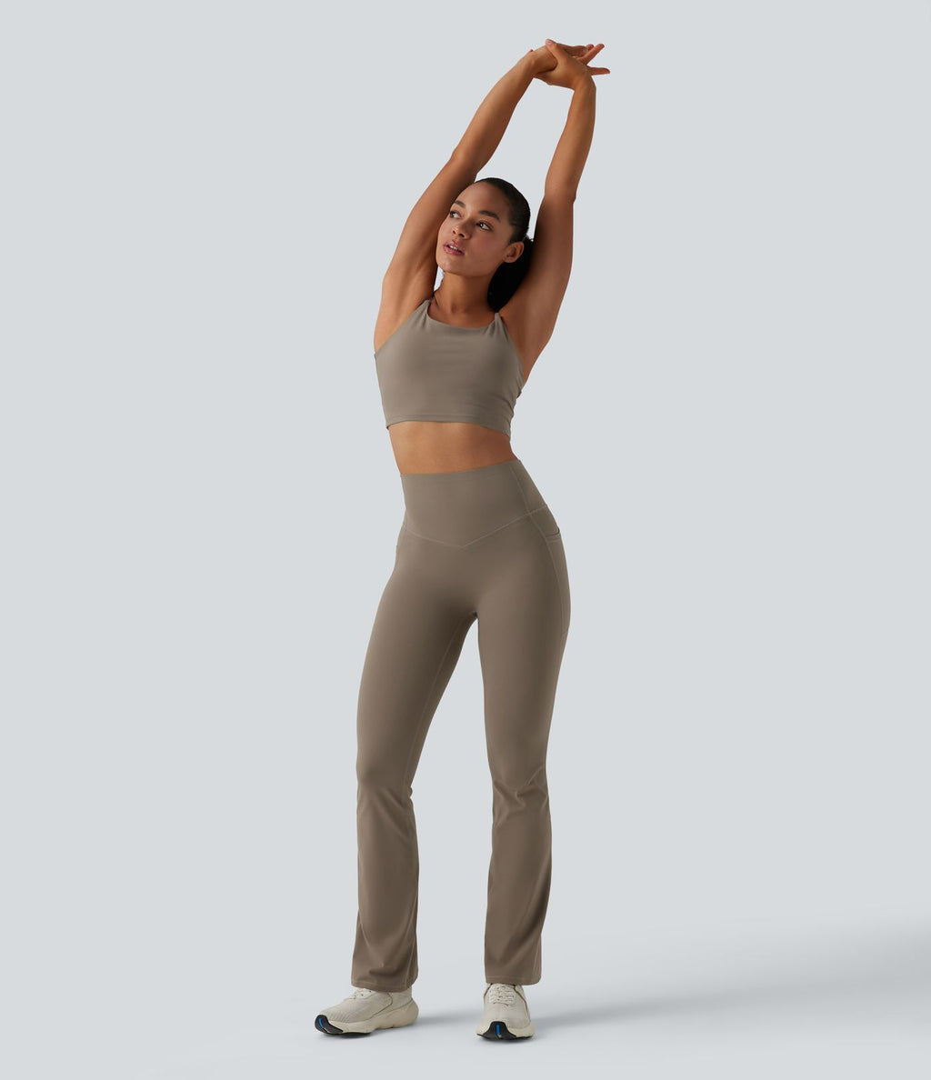 Legging de yoga bootcut Halara UltraSculpt™ taille haute push-up gainant avec poches