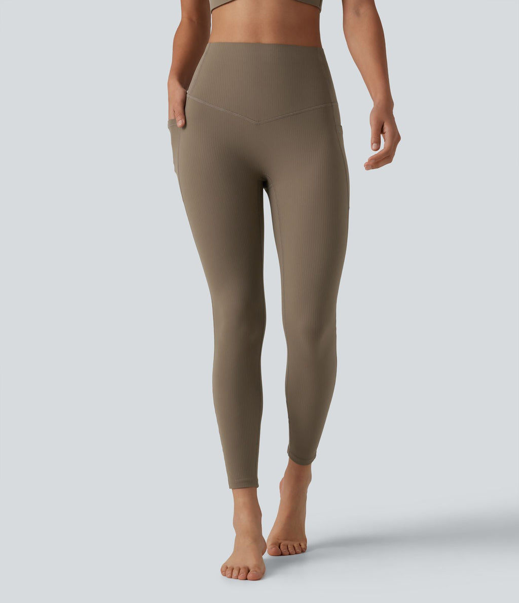 Legging de yoga Halara UltraSculpt™ côtelé taille haute gainant avec poches