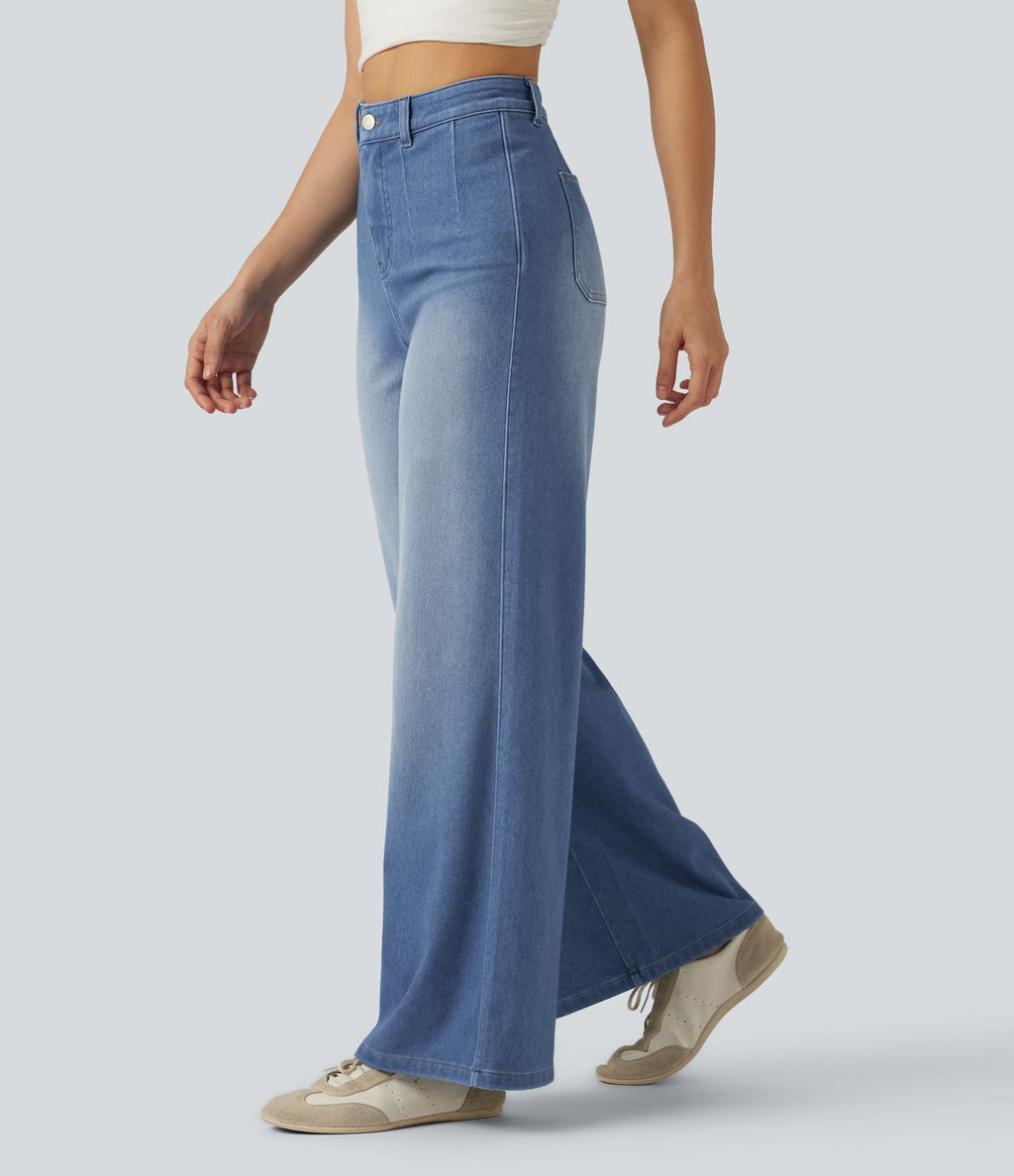 Jean large Halara Flex™ taille haute gainant avec poches