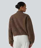 Veste sherpa décontractée zippée avec poches
