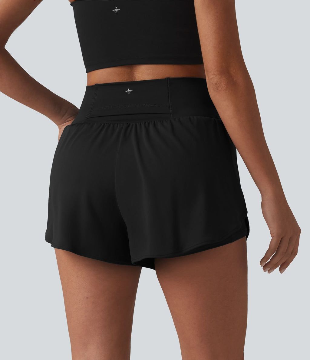 Short de yoga SoftlyZero™ Airy 2-en-1 taille haute gainant ourlet arrondi effet frais InstantCool 7,5 cm avec poches