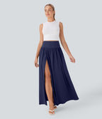 Jupe maxi fluide 2-en-1 gainante taille haute à séchage rapide Breezeful™