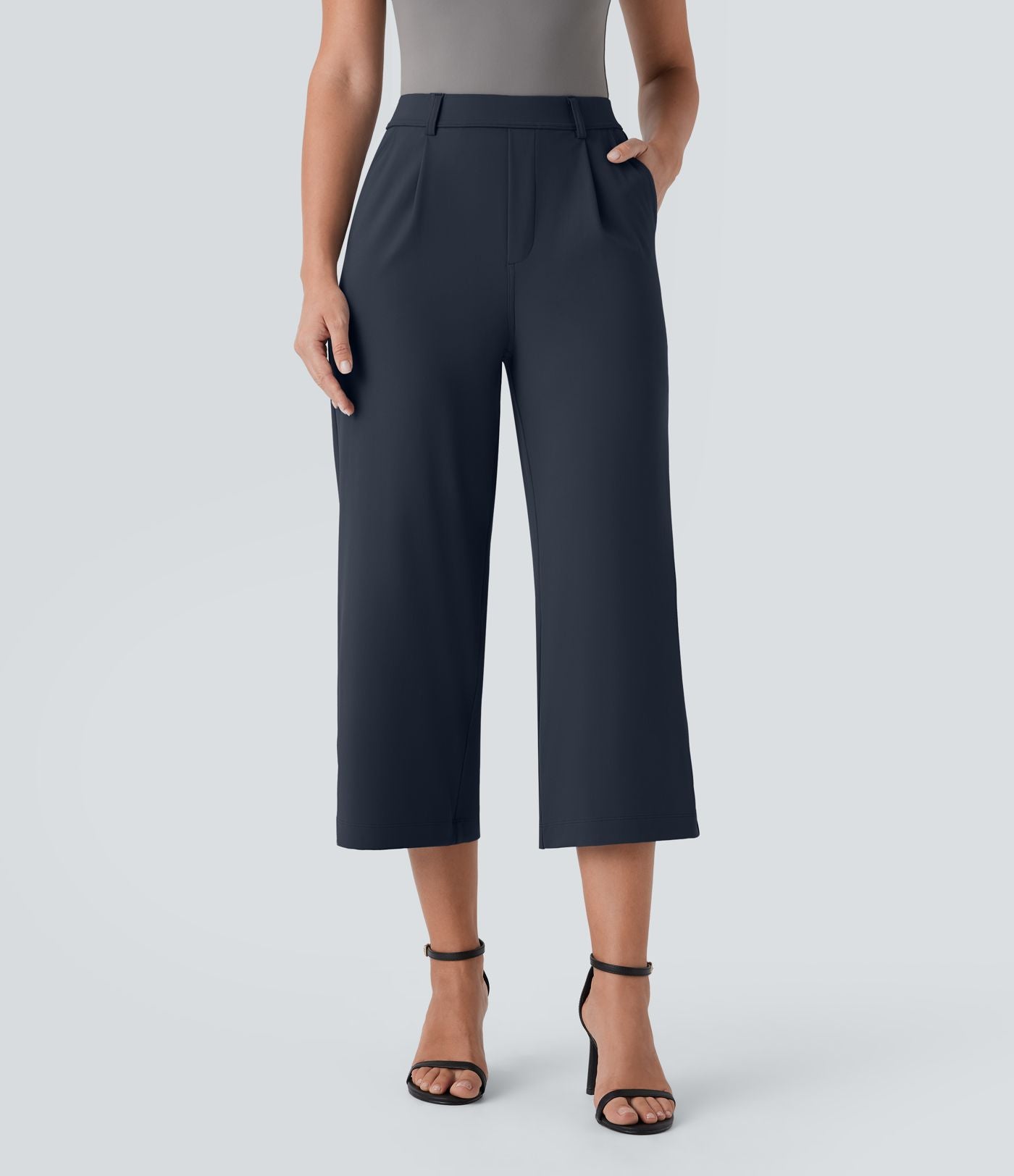 Pantalon capri de travail coupe droite taille haute Halara Flex™ DayStretch avec poches latérales