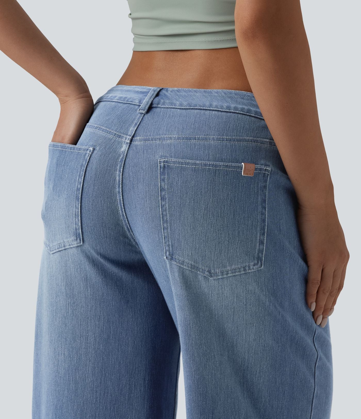 Jean large décontracté Halara Flex™ taille basse avec poches
