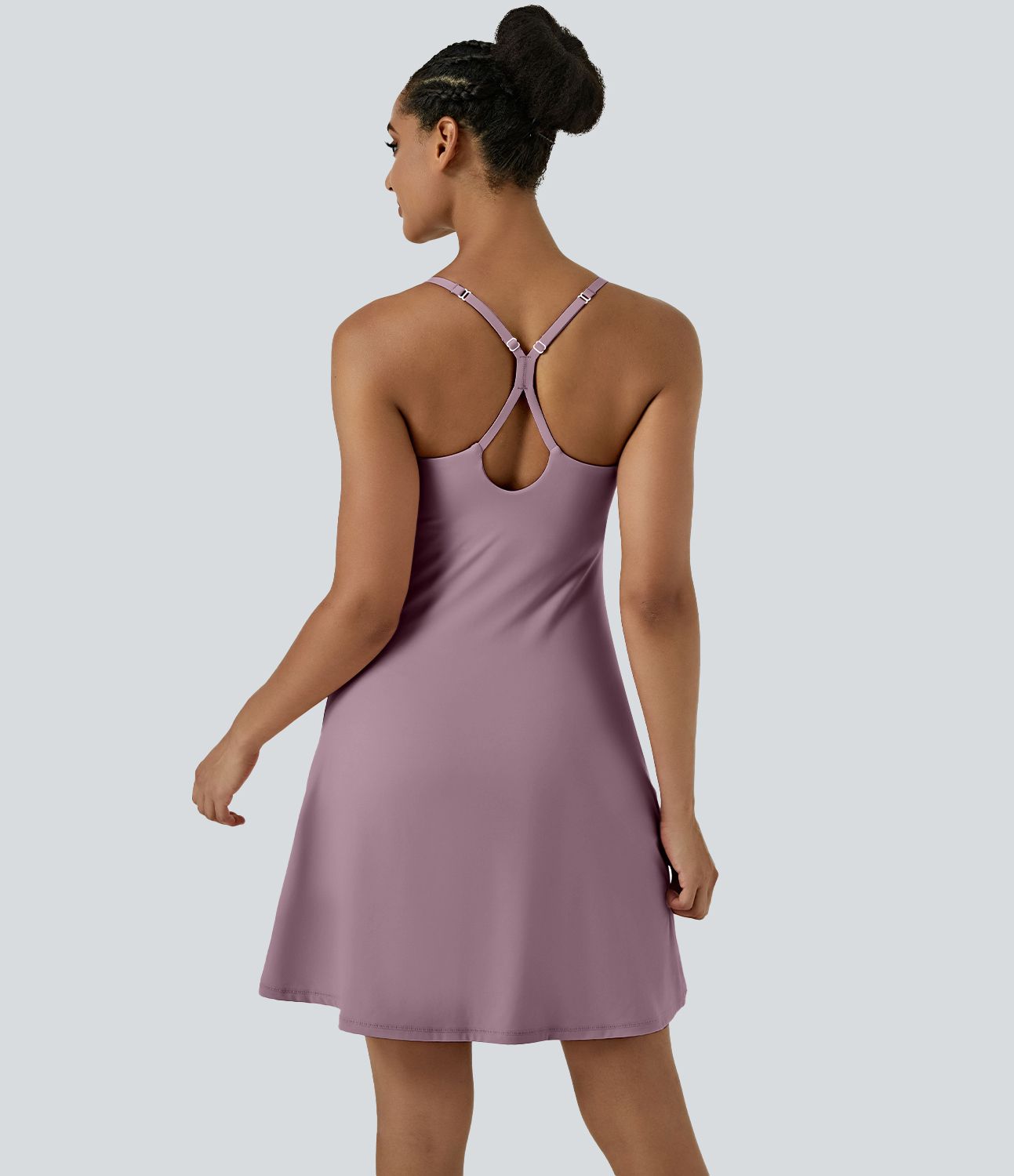 Softlyzero™ Airy Robe Sport de Yoga Plus Longue Dos Nu Découp Bretelles Réglables et Poches