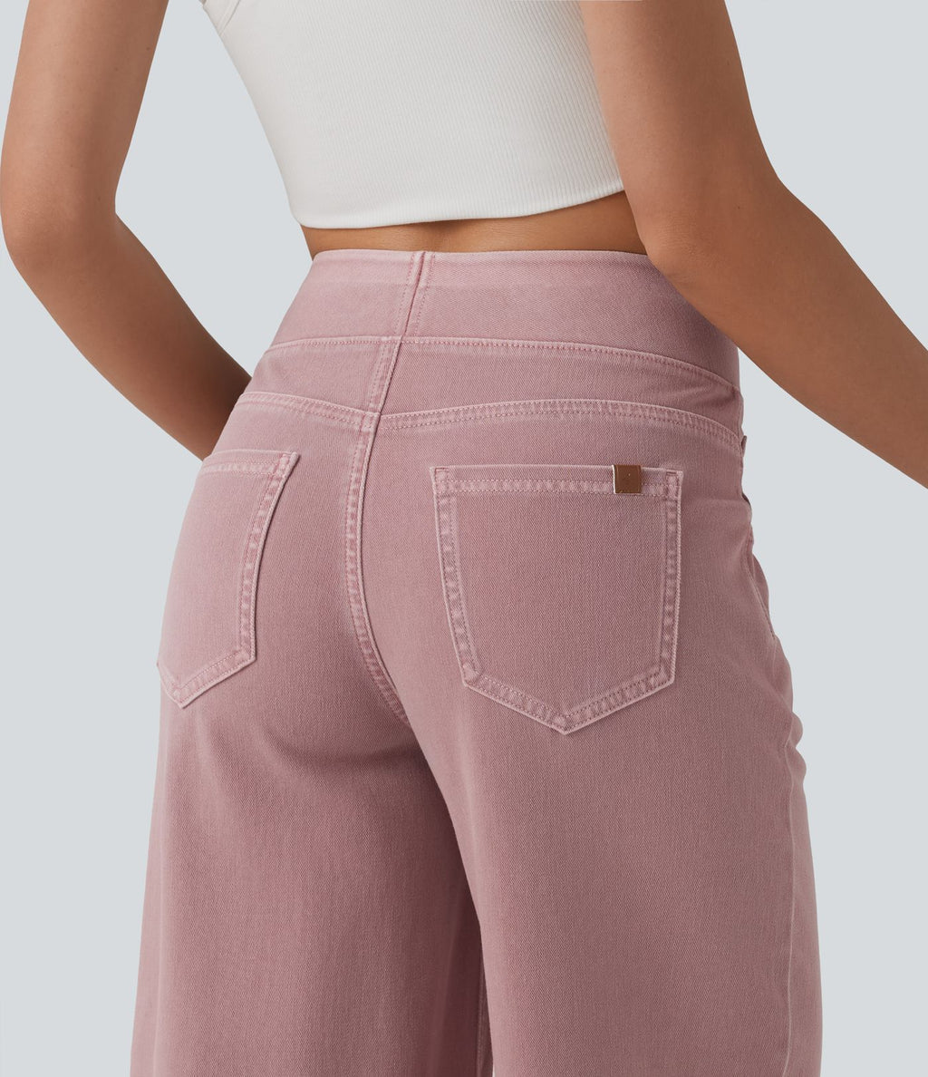 Halara Flex™ Jean large coloré casual taille haute avec poches