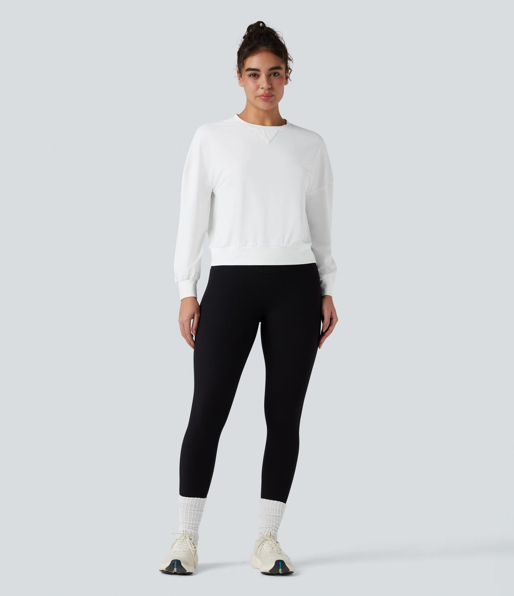 Haut de sport yoga col rond manches longues