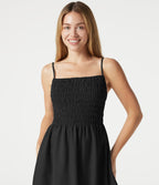Robe nuisette mini longue casual froncée à bretelles ajustables