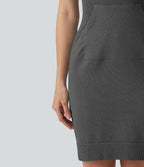 Robe mini moulante OneForm Seamless Flow à capuche avec cordon de serrage, manches courtes et poche
