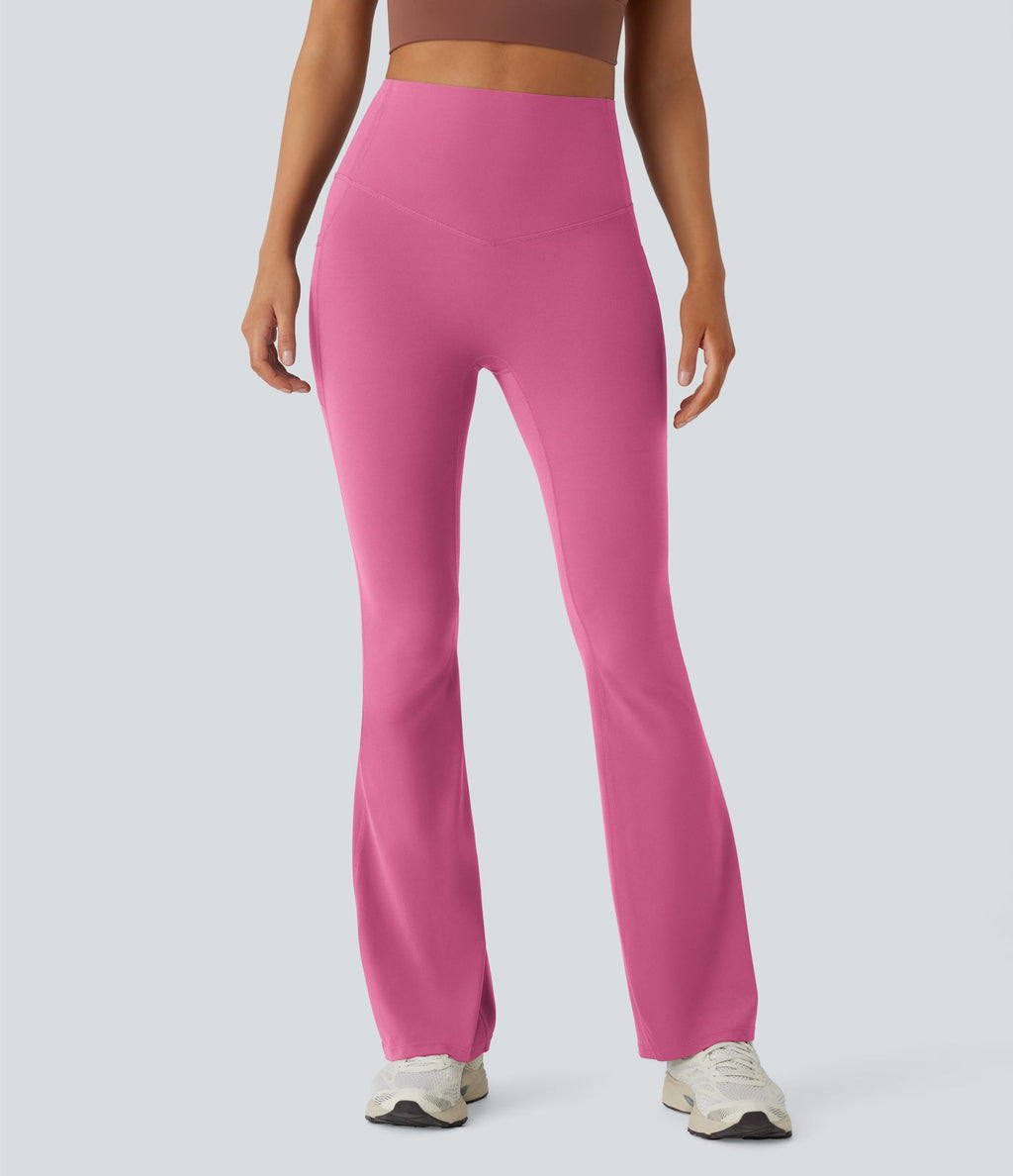 Pantalon de yoga à coupe bootcut gainant taille haute avec poches Halara UltraSculpt™