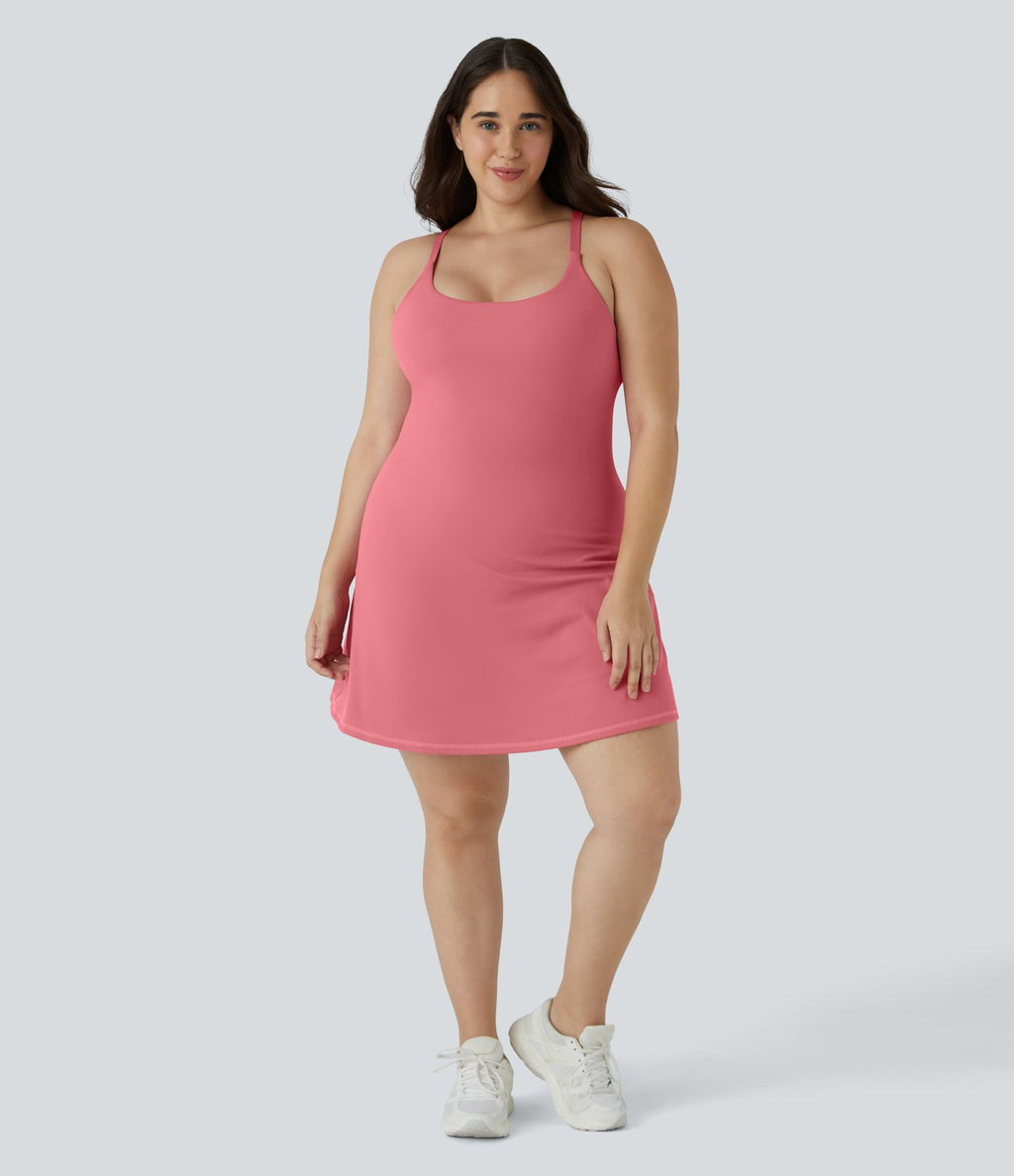 Quotidien Softlyzero™ Plush Robe d'Activité Grande Taille Fluide 2-en-1 à Dos Nu Style Wannabe Longue avec Ajustable et Bretelles Réglables