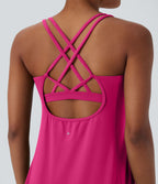 Robe de sport yoga mini 2-pièces SoftlyZero™ Plush à découpes avec poche A-C