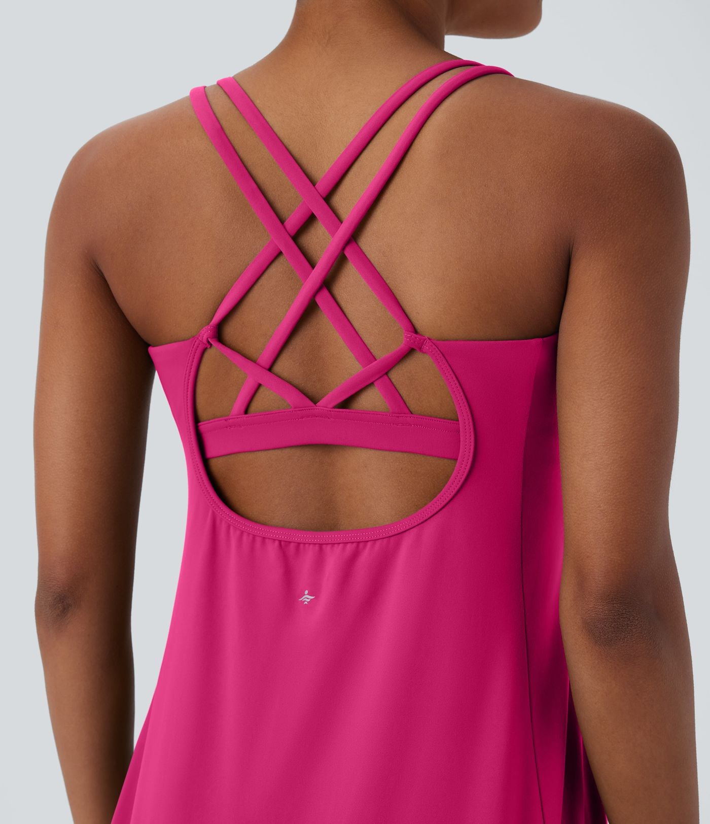 Robe de sport yoga mini 2-pièces SoftlyZero™ Plush à découpes avec poche A-C