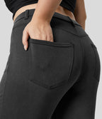 Legging de travail taille haute en denim Halara Flex™ avec poches, 7/8, grande taille