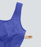 Softlyzero™ Airy Robe Sport de danse courte 2-en-1 avec dos nu croisé, encolure en U et poches latérales