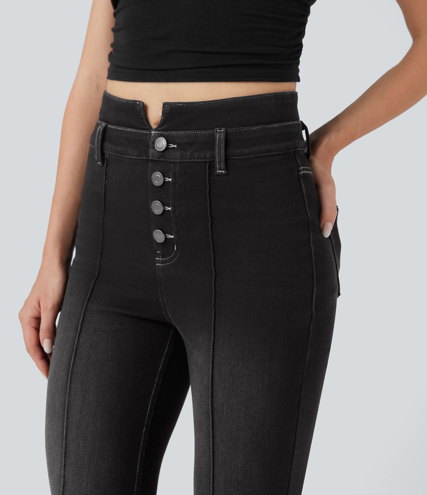 Jean évasé Halara Flex™ taille mi-haute gainant avec poches