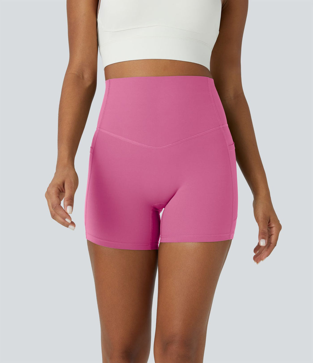 Short cycliste d'entraînement gainant taille haute UltraSculpt™ SoCinched à poches latérales 12,5 cm