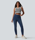 Legging 7/8 en denim gainant taille haute effet push-up Halara Flex™ avec poches