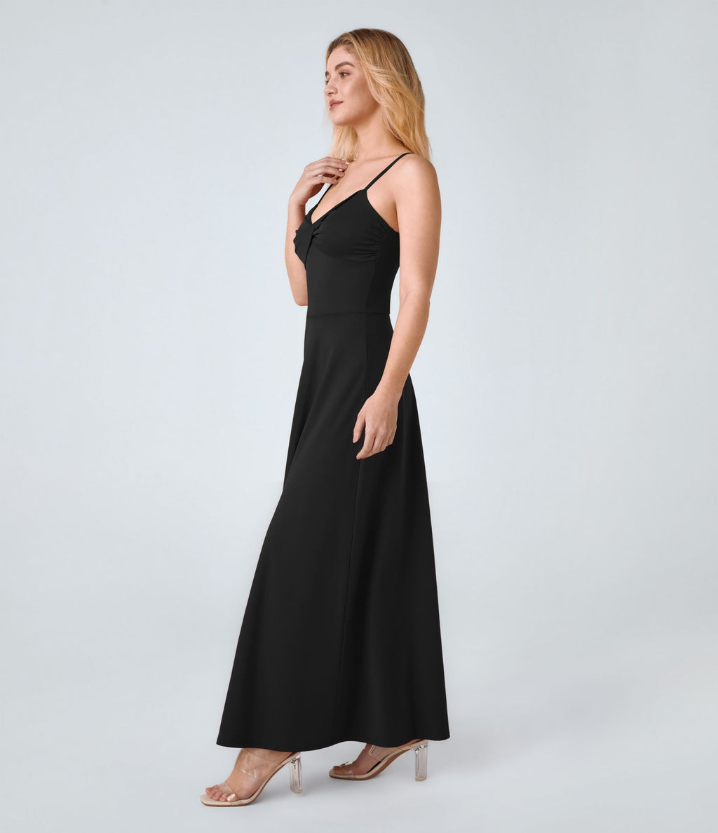 Robe de Vacances Fluide Bretelles Réglables Dos en U Torsadé Évas