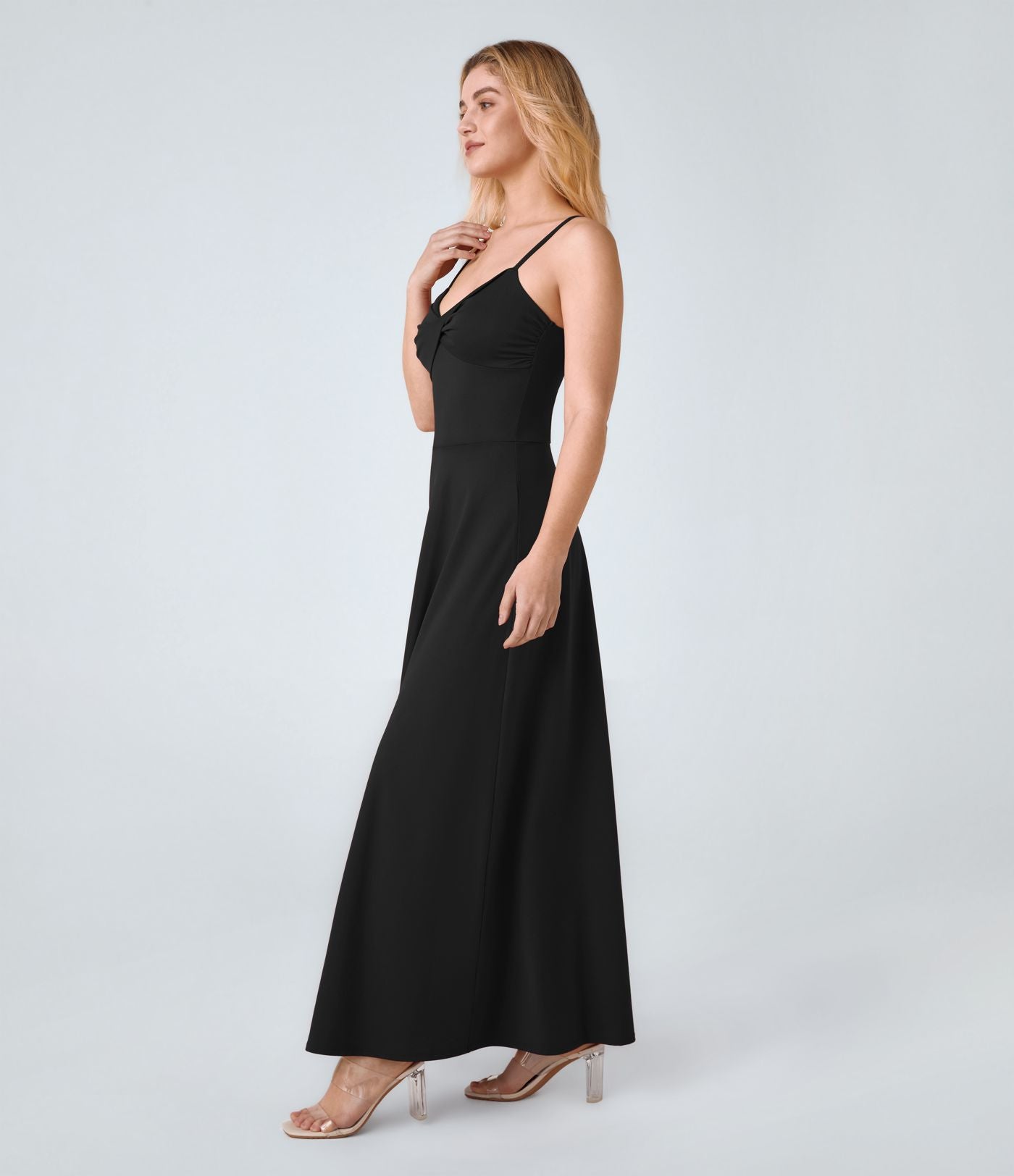 Robe de Vacances Fluide Bretelles Réglables Dos en U Torsadé Évas