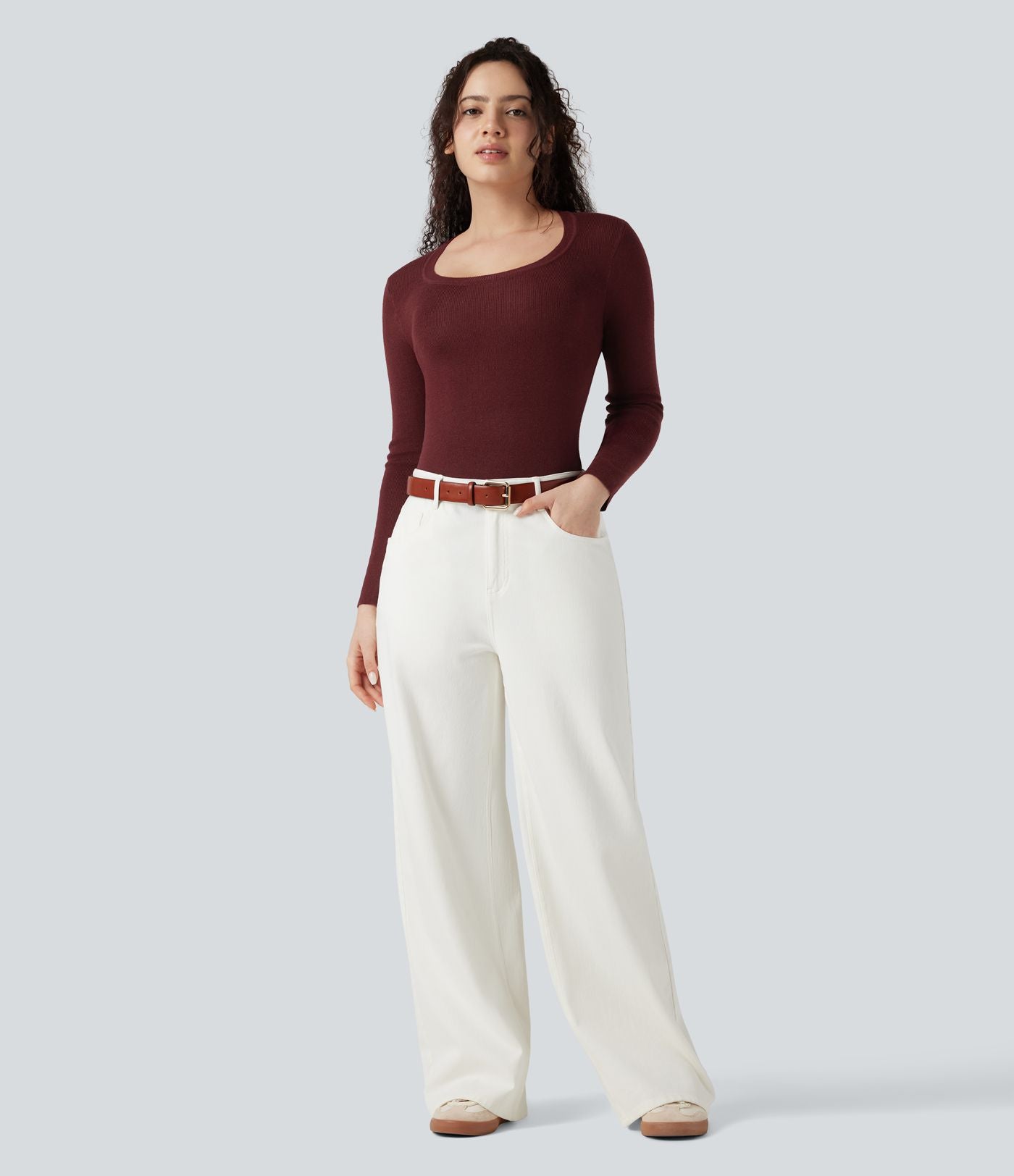 Pull col U manches longues