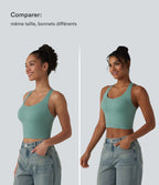 Crop top casual col U avec brassière intégrée — Bonnets B-E
