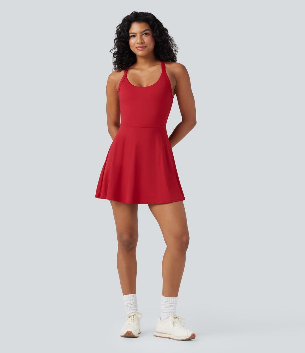 Robe de sport dos nu gainante galbante avec nœud au dos et poches - Easy Peasy SoftlyZero™