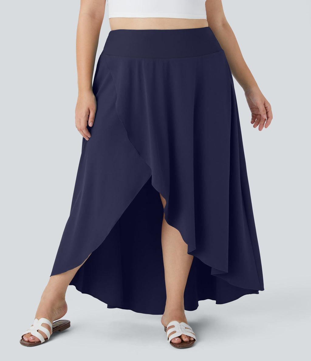 Breezeful™ Taille Haute à Volants 2 en1 Fluide Sèchement Rapide Quotidien Causal Grande Taille