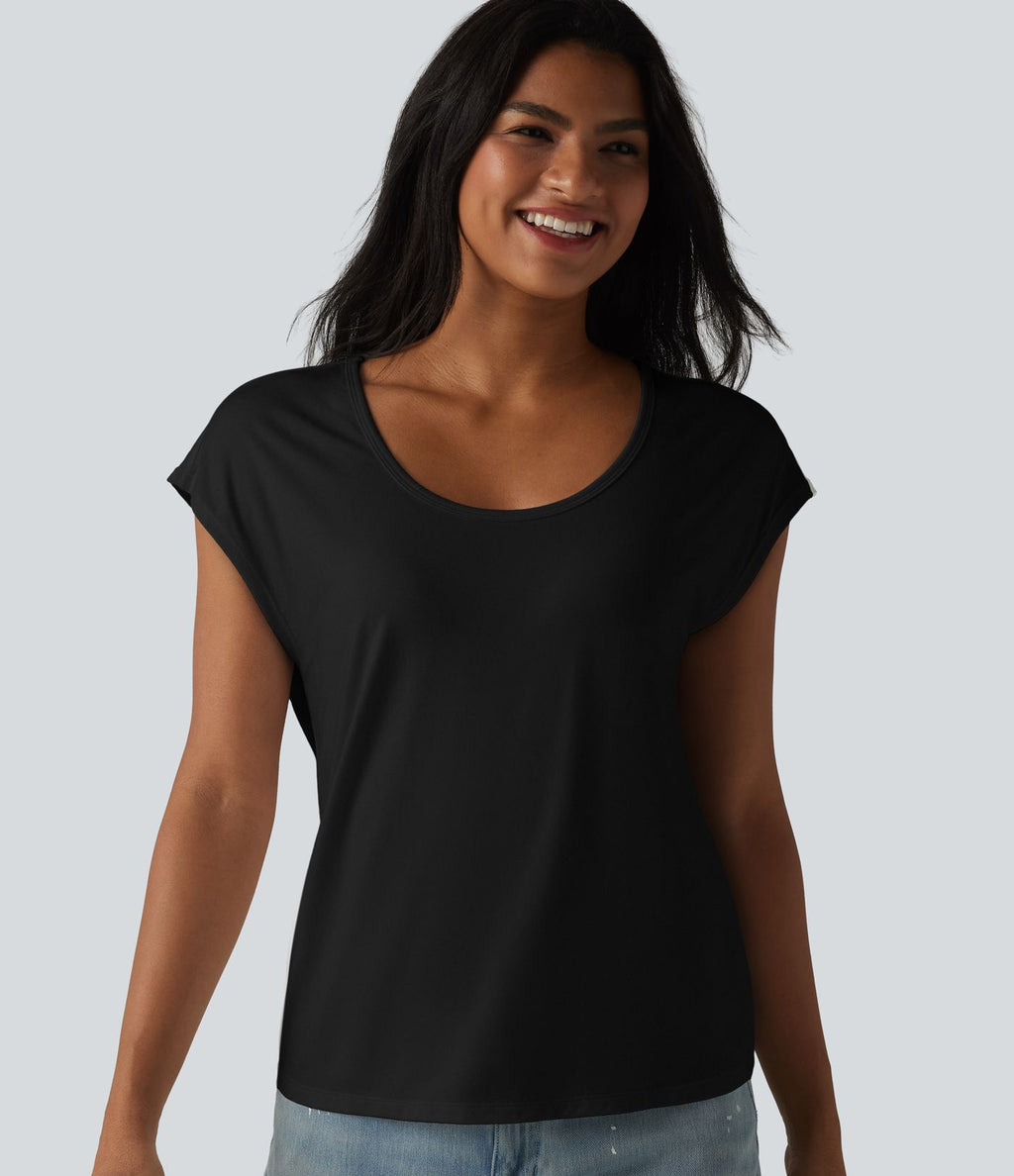 T-shirt col U manches courtes