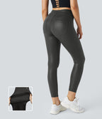 Softlyzero™ Legging Travail Taille Haute Tissu Enduit Poche Latérale Arrière