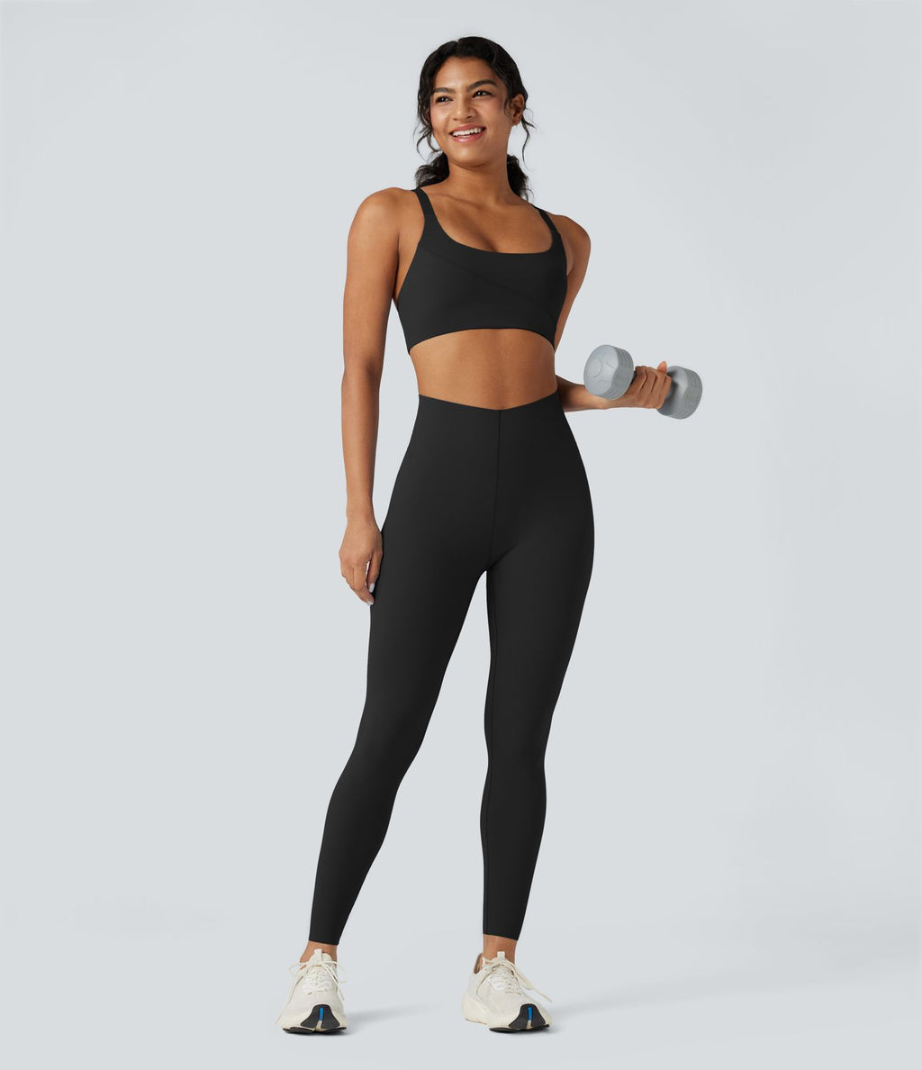 Legging 7/8 d'entraînement gainant taille haute avec ceinture en V Halara UltraSculpt™