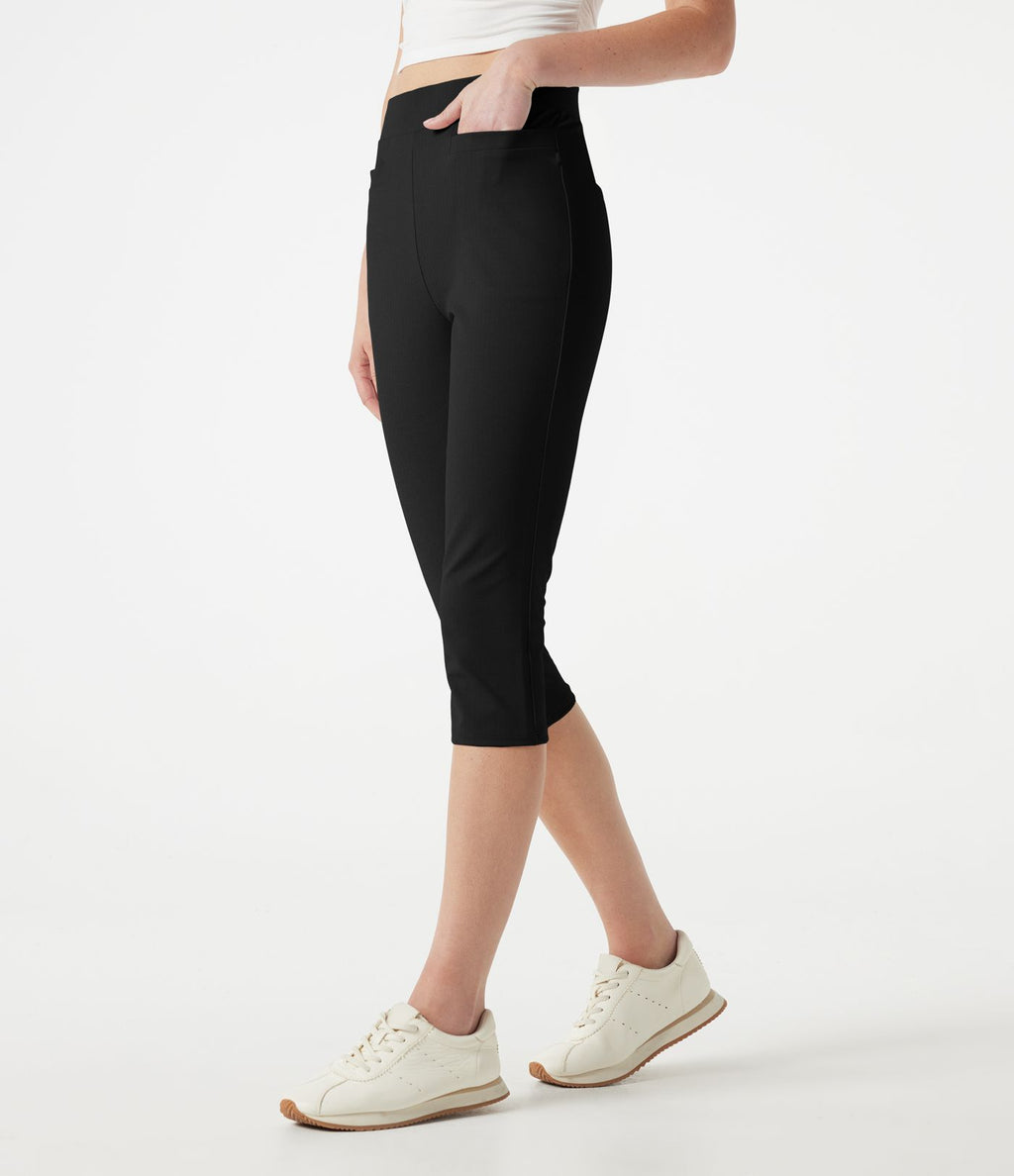 Pantalon corsaire de golf slim à chevrons taille haute avec poches