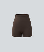 Robe moulante SoftlyZero™ Airy à col rond, sans manches, détails froncés, coussinets amovibles et short gainant amovible