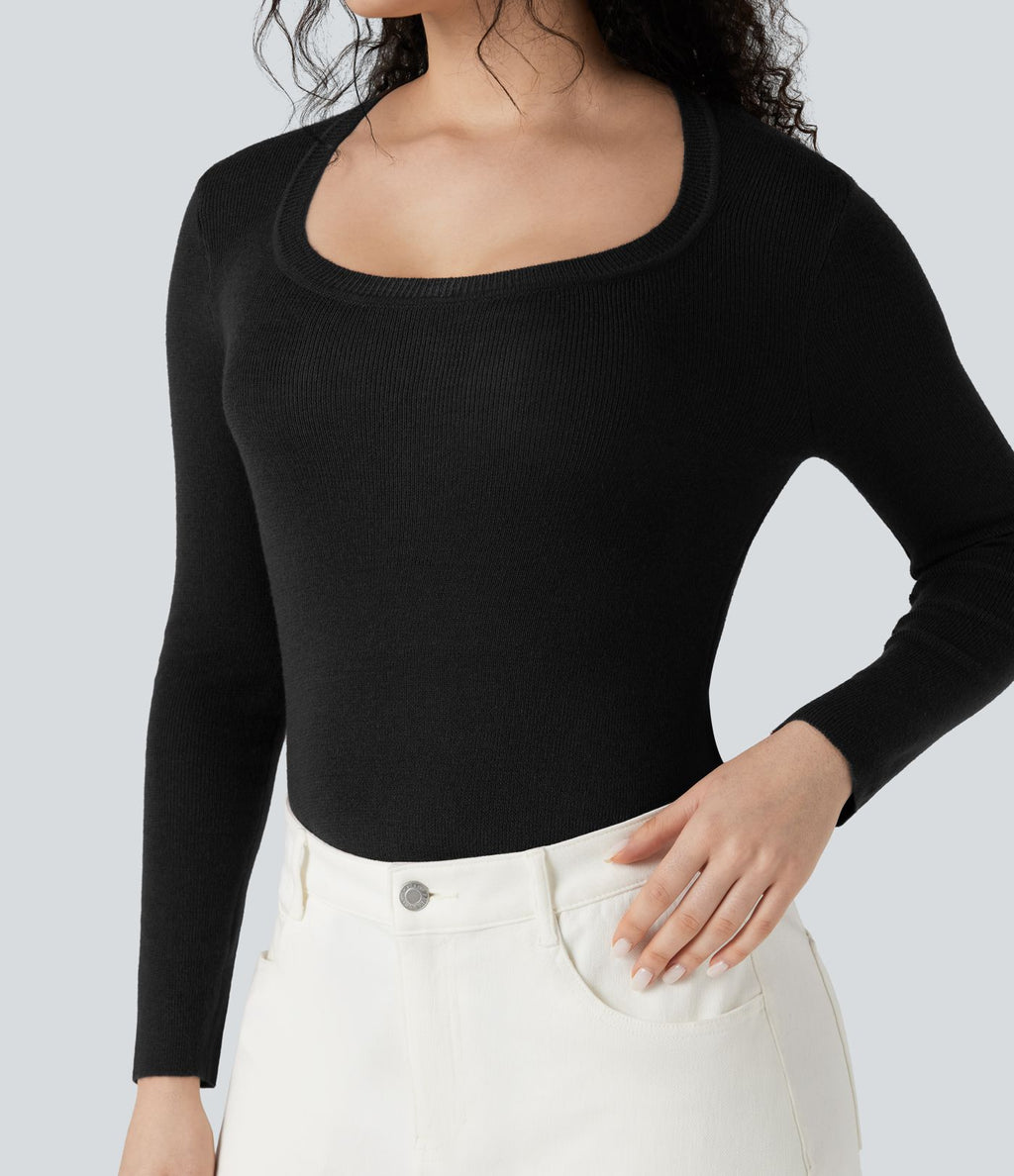Pull col U manches longues