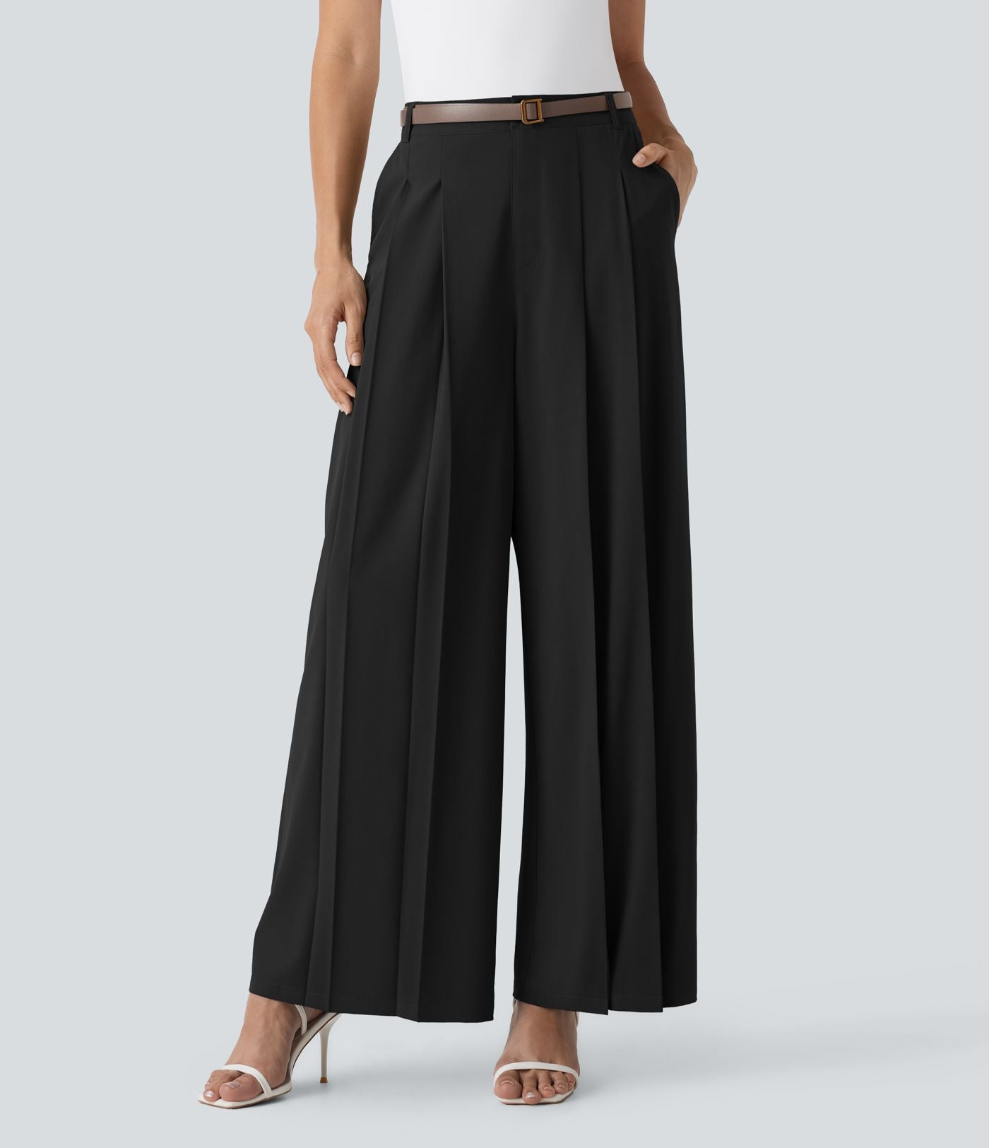 Pantalon tailleur large fluide Breezeful™ taille mi-haute séchage rapide avec poches latérales