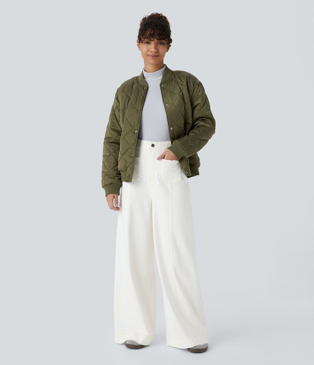 Halara Flex™ Jean large Palazzo et Taille Haute avec Poches Avant en Tricot Extensible Lavé