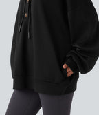 Sweat-shirt décontracté à capuche, cordon de serrage, manches longues et poches