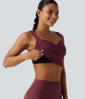 Débardeur de course SoftlyZero™ Airy col cœur croisé brassière intégrée effet frais InstantCool, protection solaire UPF50+