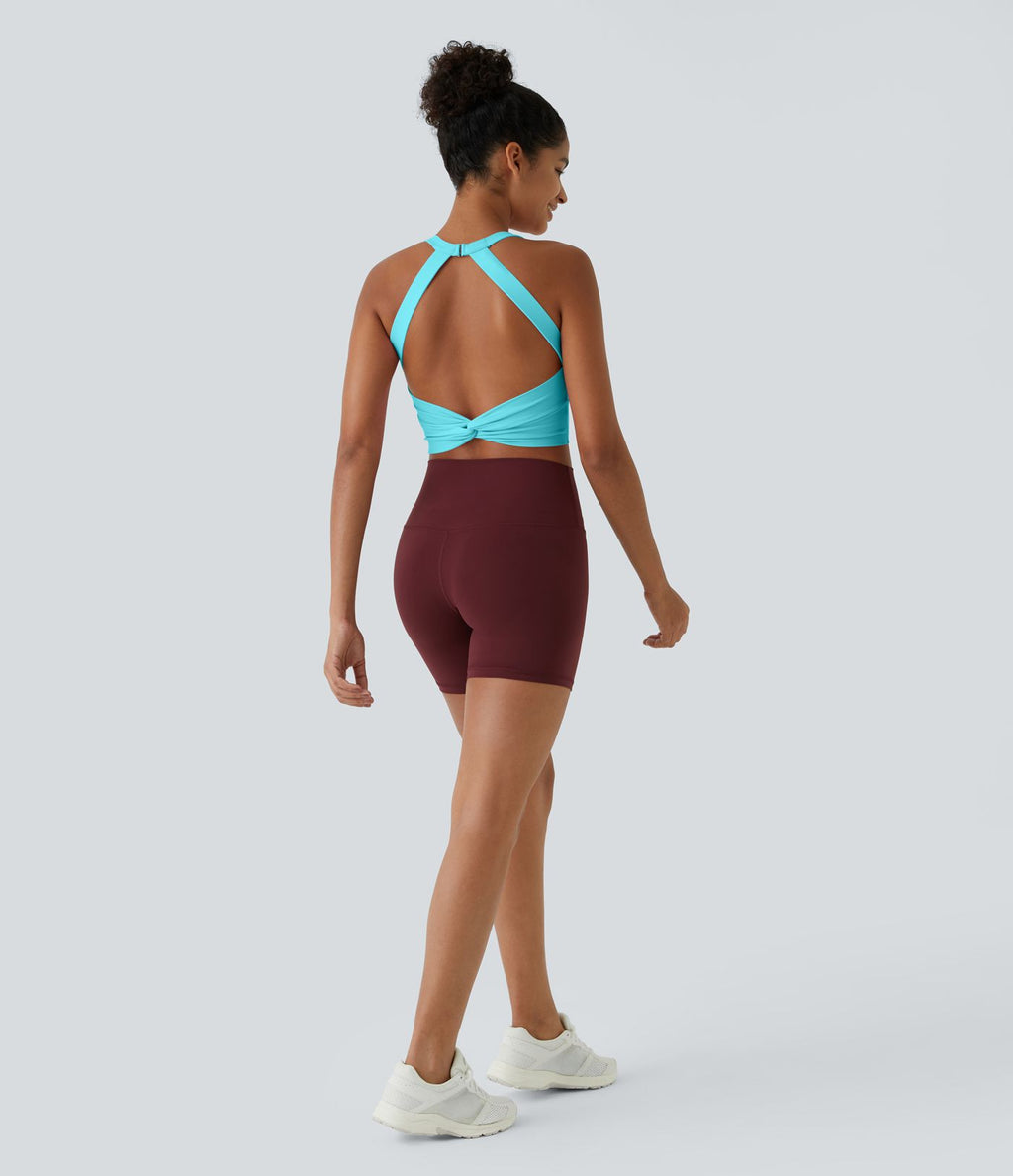 Débardeur yoga court SoftlyZero™ Plush à découpes A-C