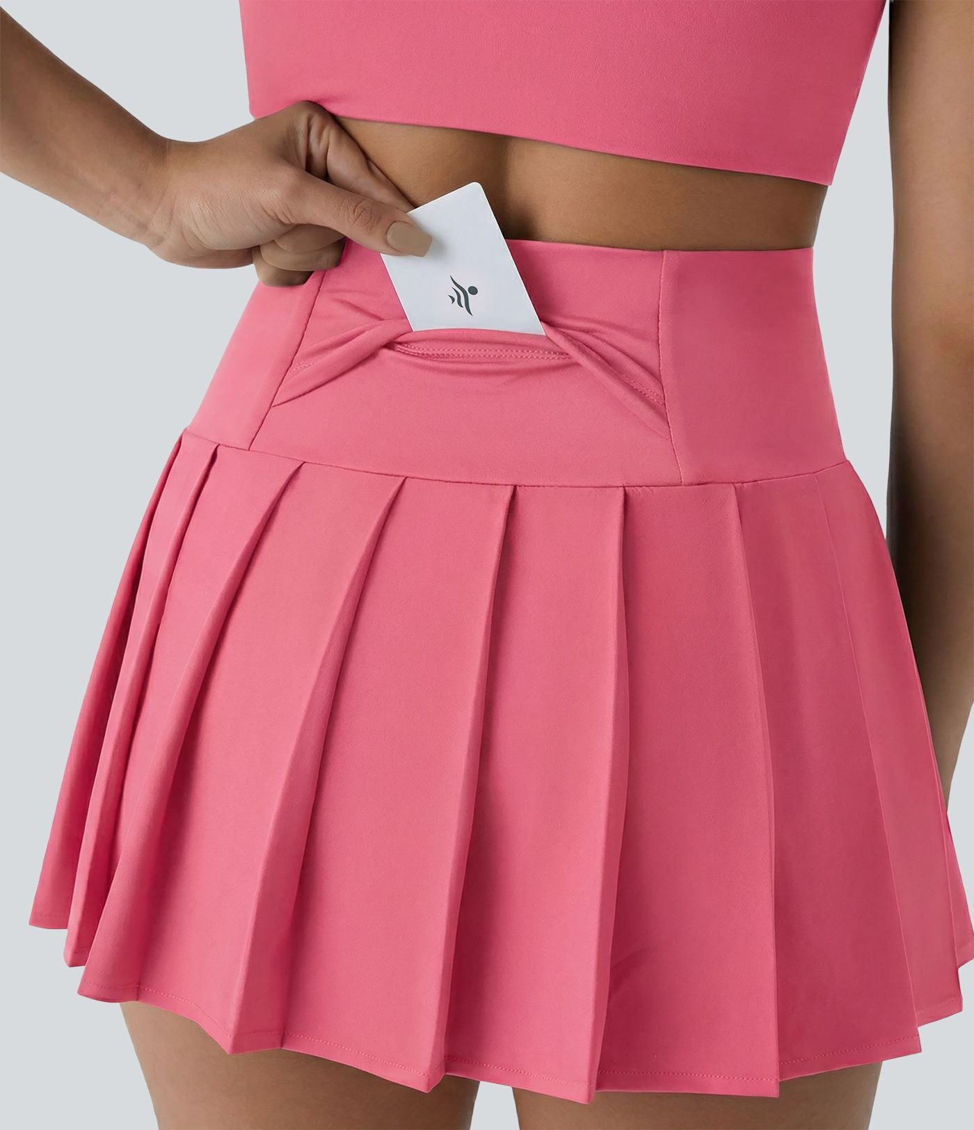 Jupe-short de danse mini Breezeful™ à taille haute, plissée, 2-en-1, avec poches latérales et arrière, ourlet asymétrique et séchage rapide