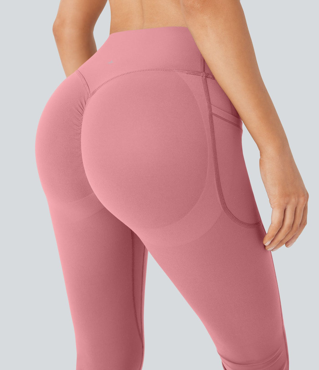 Pantalon de yoga à coupe bootcut gainant galbant taille haute avec effet scrunch et poches Halara UltraSculpt™