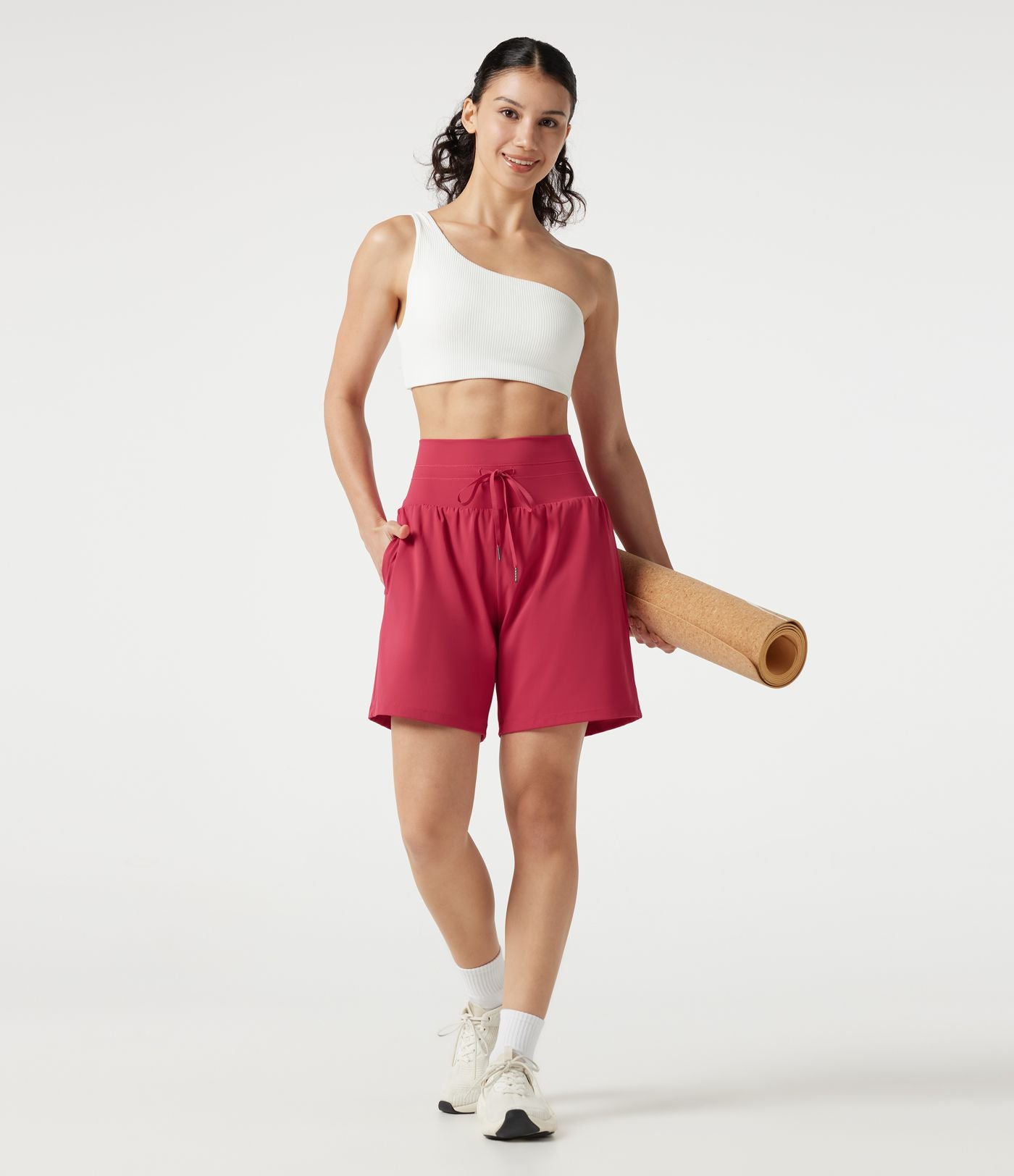 Short de yoga SoftlyZero™ Airy taille ultra-haute cordon 2-en-1 effet frais InstantCool 17,5 cm avec poches