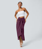 Jupe fluide de Vacances Breezeful™ Séchage Rapide Taille Haute Dos Noué Torsadé