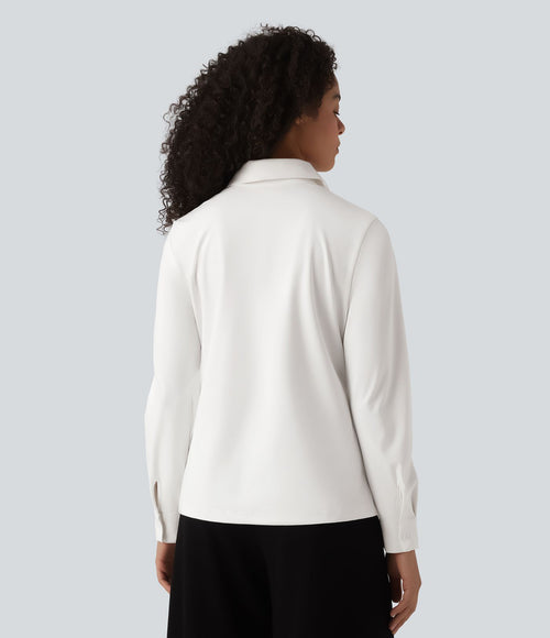 Chemise de travail infroissable à séchage rapide col manches longues