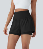 Short de yoga 2-en-1 SoftlyZero™ Airy taille très haute effet frais InstantCool 12,5 cm avec poches