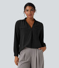 Chemise de travail col V manches longues avec poches