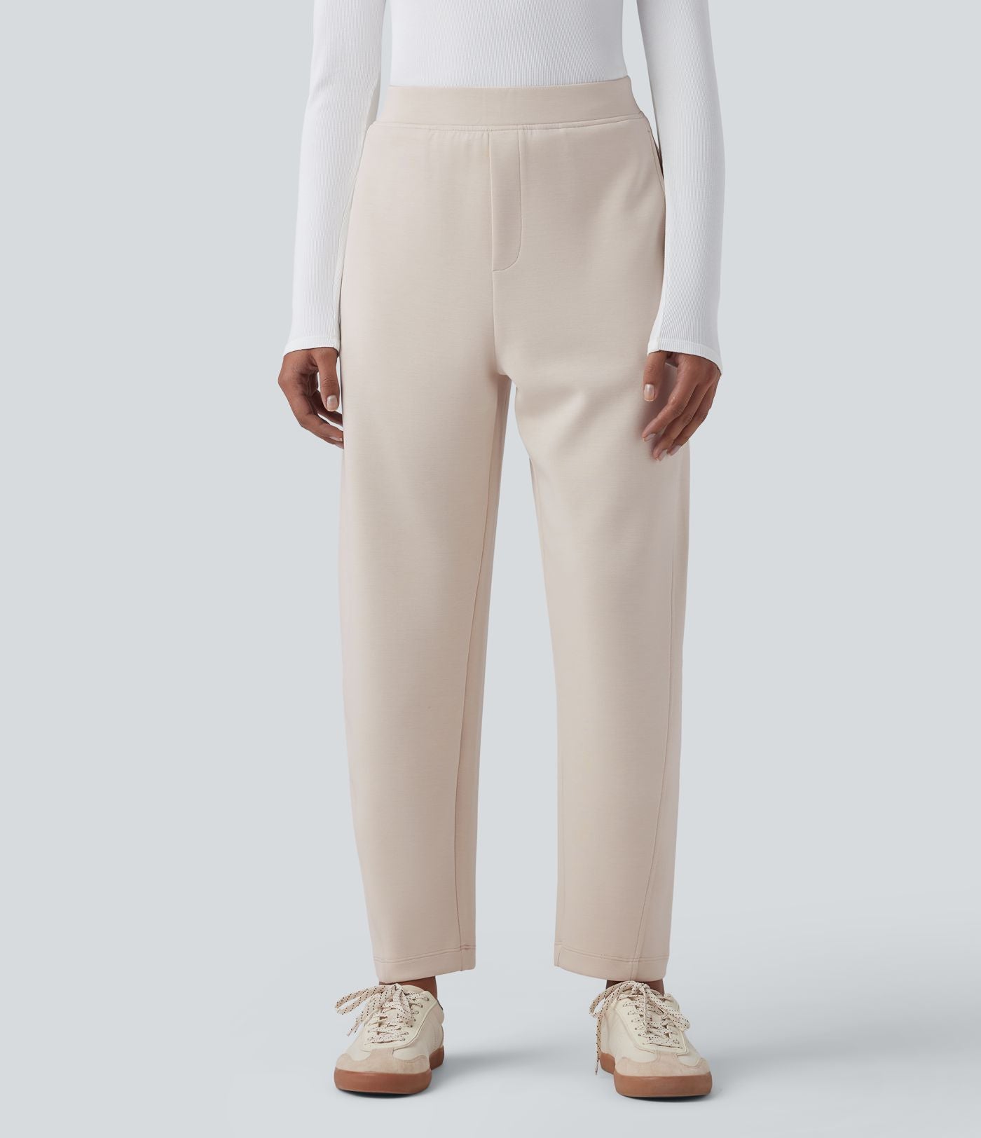 Pantalon décontracté SpacerTek™ taille haute, coupe relax large 7/8, avec poches