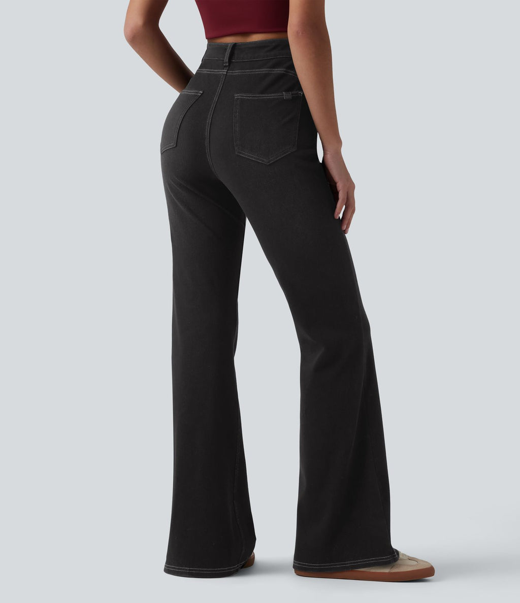 Jean Halara Flex™ taille haute croisé gainant bootcut décontracté avec poches